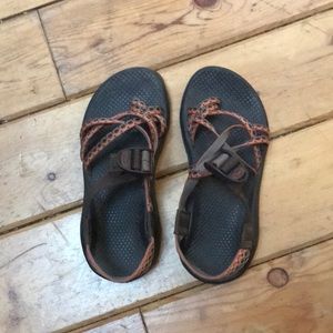 Women’s Chaco brown and orange hiking sandal